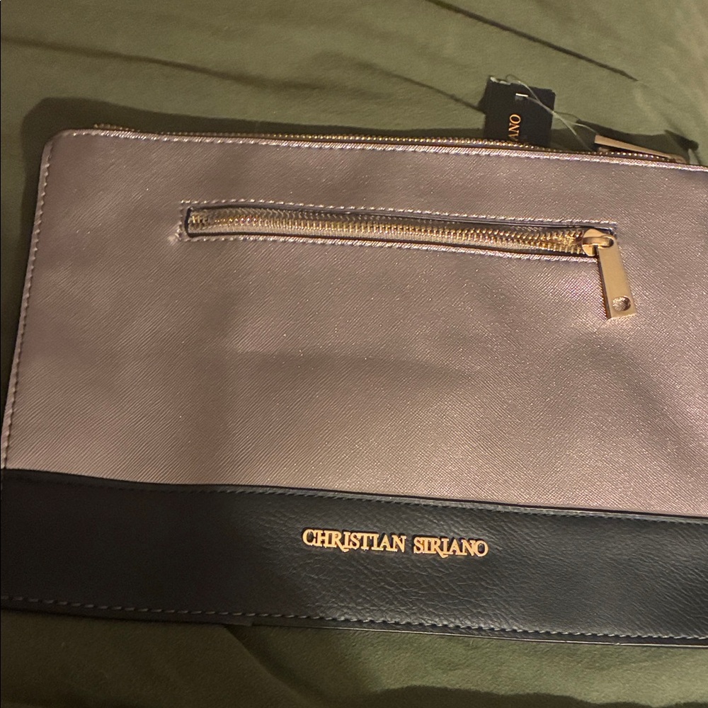 Christian Siriano Black and Silver Toiletry Bag‎